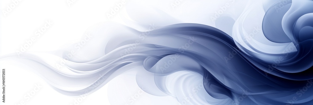 Poster abstract flowing pattern of blue gradient, modern background design with elegant color contrast
