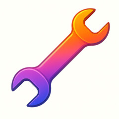 Fototapeta premium Colorful Artistic Double Open-End Wrench Icon Illustration 