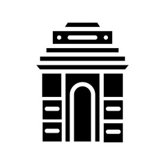 gate building glyph icon vector