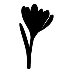 Stylized Black and White Flower Graphic with Distinctive Silhouette and Design