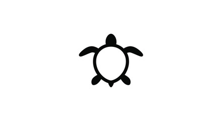 Simple Black Turtle Icon Illustration on White Background for Graphic Design Projects