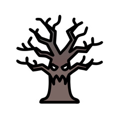 Spooky tree icon design.