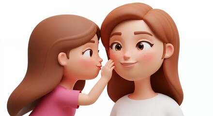 Cartoon girls whispering