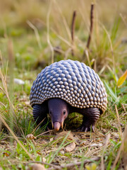 Obraz premium Armadillo in Pampas countryside environment, La Pampa Province, Argentina.