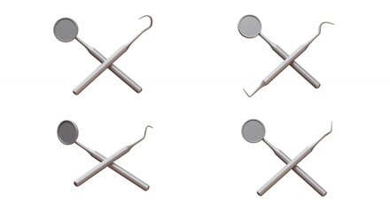 Dental instruments overhead view