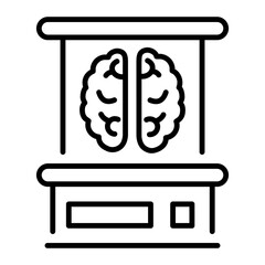 An outline style icon depicting experiment lab