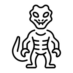 An outline style icon depicting space monster