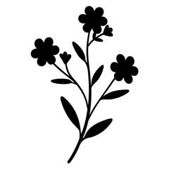 A simple yet elegant vector graphic of stylized floral silhouette