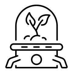 An outline style icon depicting artificial plant