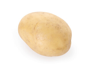 One fresh raw potato isolated on white