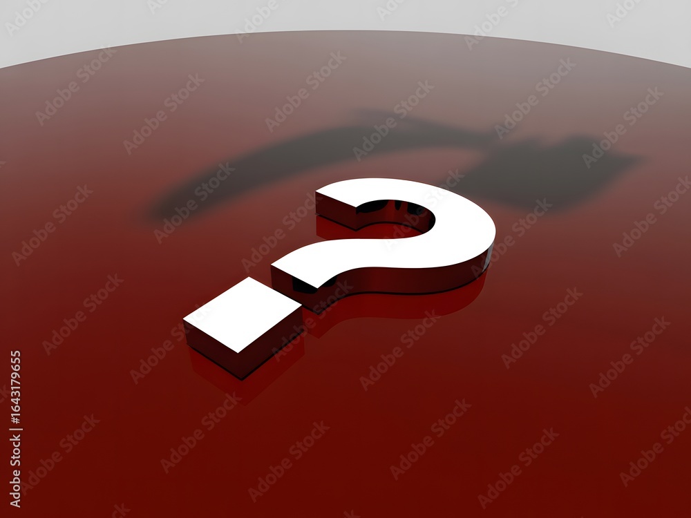 Aufkleber intriguing question mark on reflective surface symbolizing uncertainty and curiosity a visual repres