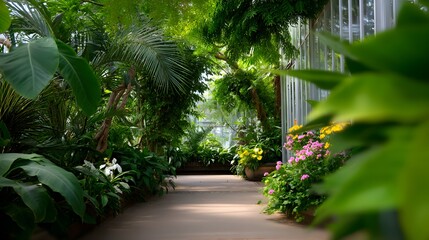 Serene Tropical Garden Walkway
