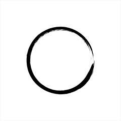 Black grunge round shape. Brush stroke frame element, frames for design. Vector isolated on white background