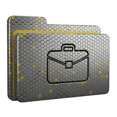 Hexagon folder icon isolated on transparent background