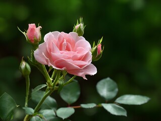 "Elegant Pink Rose with Vintage Appeal"