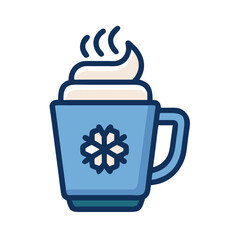 Obraz premium Hot cocoa mug icon design.