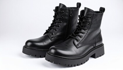 black leather boots