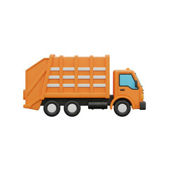 3D Cartoon Garbage Truck Illustration