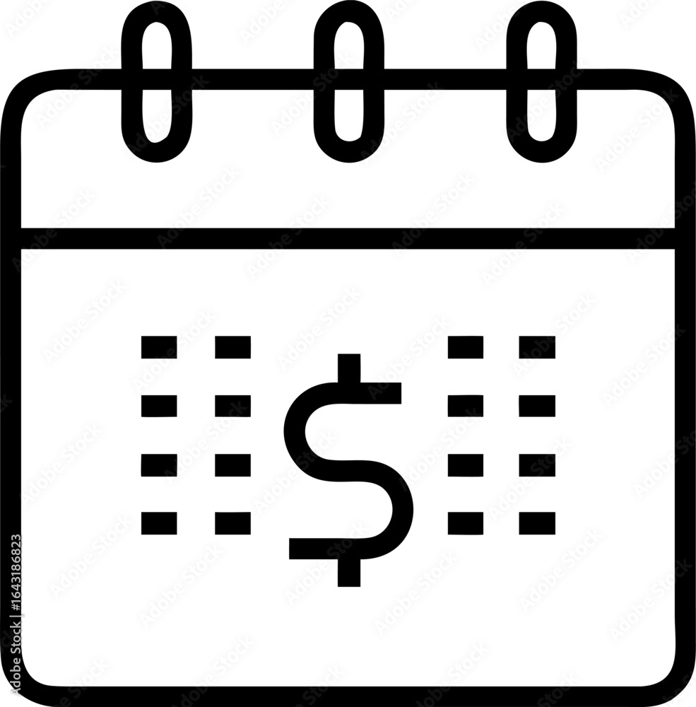 Poster clean calendar design with payment due date marker