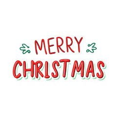 Merry Christmas text icon design.