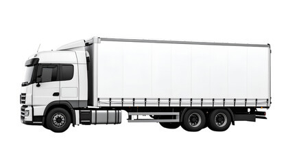 Heavy Cargo Hauler: A modern, streamlined semi-trailer truck, meticulously presented, standing ready to transport goods, embodying efficiency, reliability, and the essence of logistical prowess.