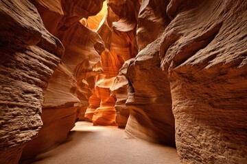 Sunlight streams through a narrow sandstone canyon (2)