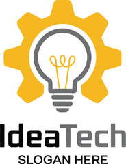 Lightbulb and gear logo design