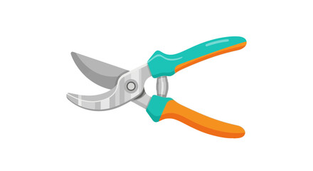 Illustration of garden secateurs for pruning branches with ergonomic handles