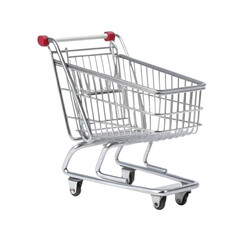 Supermarket shopping cart isolated on white
