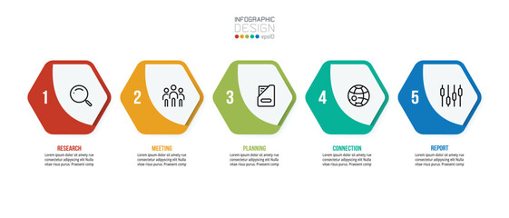 Infographic template business concept with step.

