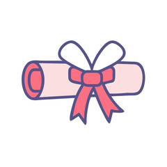 Rolled gift ribbon icon design.