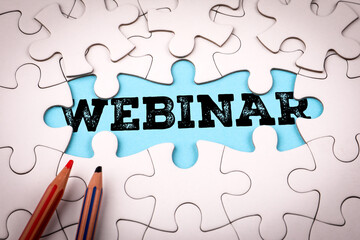 Webinar concept represented as missing puzzle piece