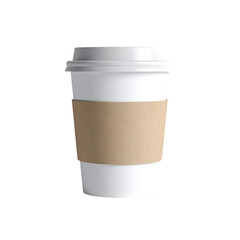 Freshly Brewed Coffee Delight: A single, pristine paper cup, a symbol of warmth and energy, stands isolated, inviting the viewer to savor its promise.