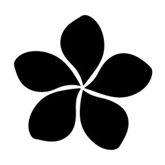 Elegant black and white plumeria flower illustration for various creative purposes