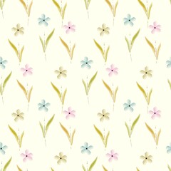 seamless pattern with colorful daisy flowers