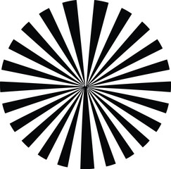 Radial black white stripes burst pattern