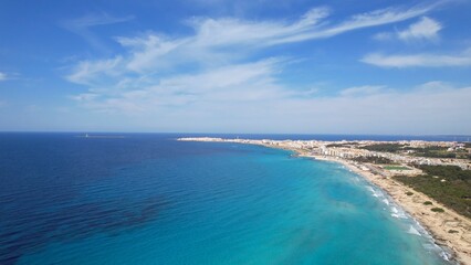 Gallipoli - Apulia, Italy - Beach with panoramic view of the city