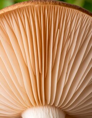 Mushroom gills close up