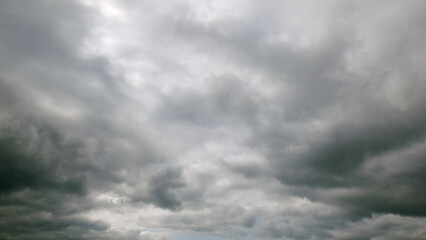 Dramatic Cloudy Sky with Various Shades of Gray Tones and Intriguing Patterns Above