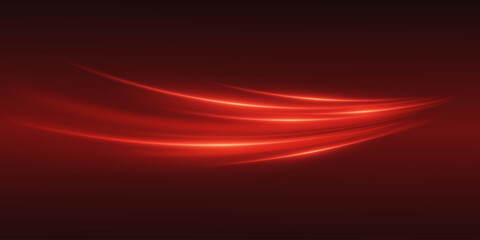 Red glowing line of motion, shiny abstract trace.