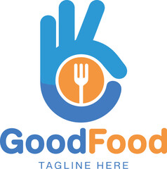 Fototapeta premium Hand ok sign with fork inside