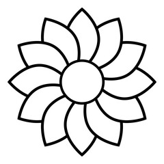 Sunflower line icon. 