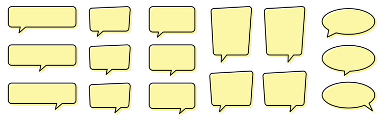 Yellow Chat and Speech Bubble Set.