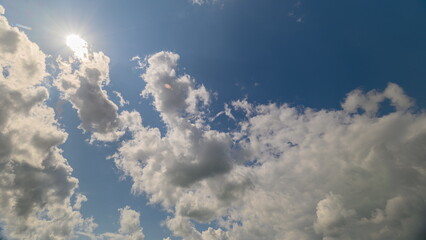 A Stunningly Beautiful Cloudy Sky with Radiant and Bright Sunlight Streaming Through