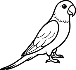 A minimalist vector illustration of a white pigeon perched on a branch, symbolizing peace and nature