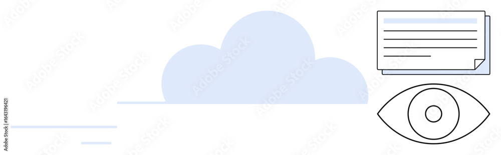 Poster cloud graphic with document and eye icons representing data storage, file accessibility, and visibil