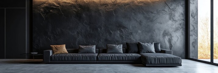 Interior design of a modern bedroom in an attic with wooden beams, highlighting a natural and rustic aesthetic, Generative AI