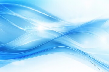 Abstract Blue Waves Background with Smooth Flowing Lines in a Soft Light Effect, Perfect for Technology, Business, and Artistic Designs or Presentations