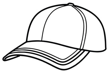 Outlined baseball cap stands out against a stark, clean white backdrop perfectly