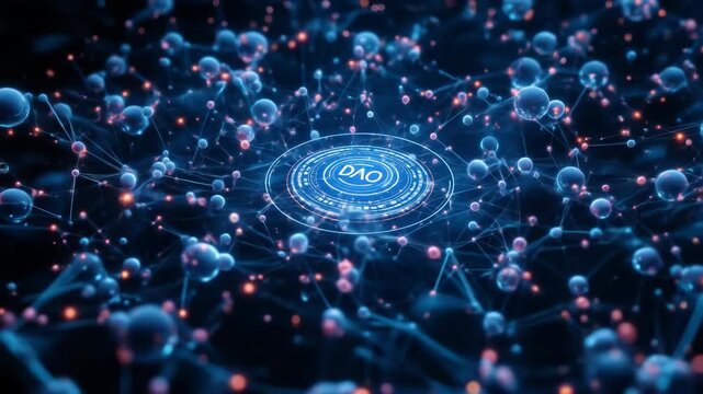 Decentralized Autonomous Organization DAO Digital Network Abstract